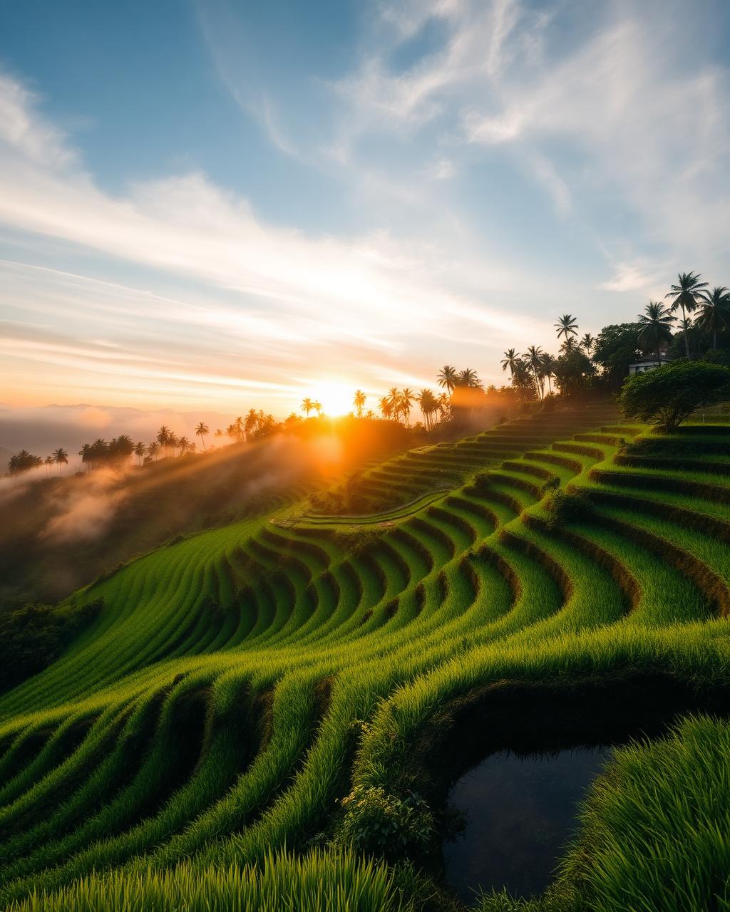 Risaie a terrazza a Bali in Indonesia