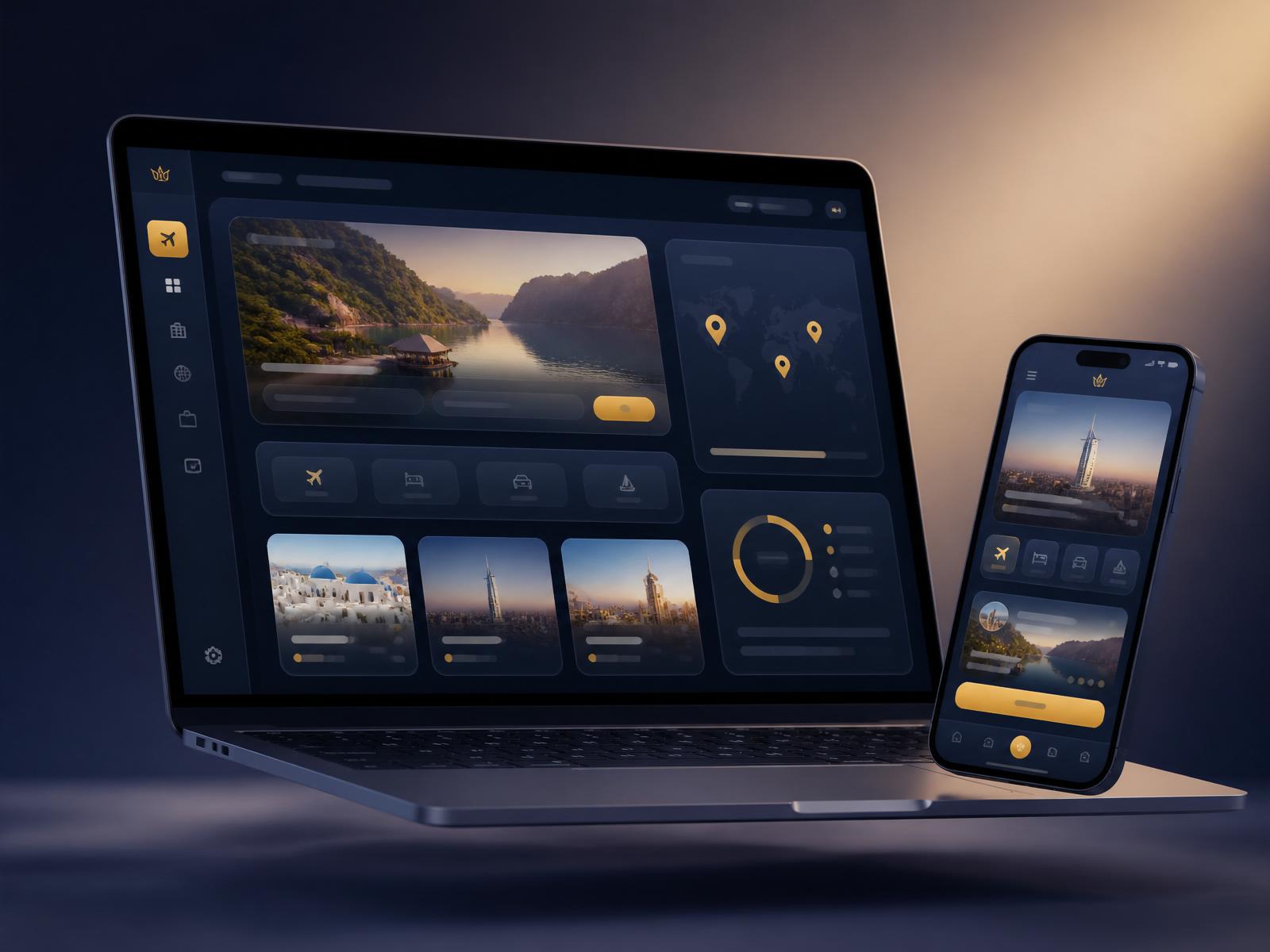 Dashboard viaggi YOU-Travel su laptop e smartphone